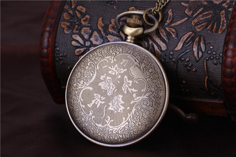 Ster magische cirkel skelet zakhorloge retro bronzen jurk dameshorloge prachtige ketting