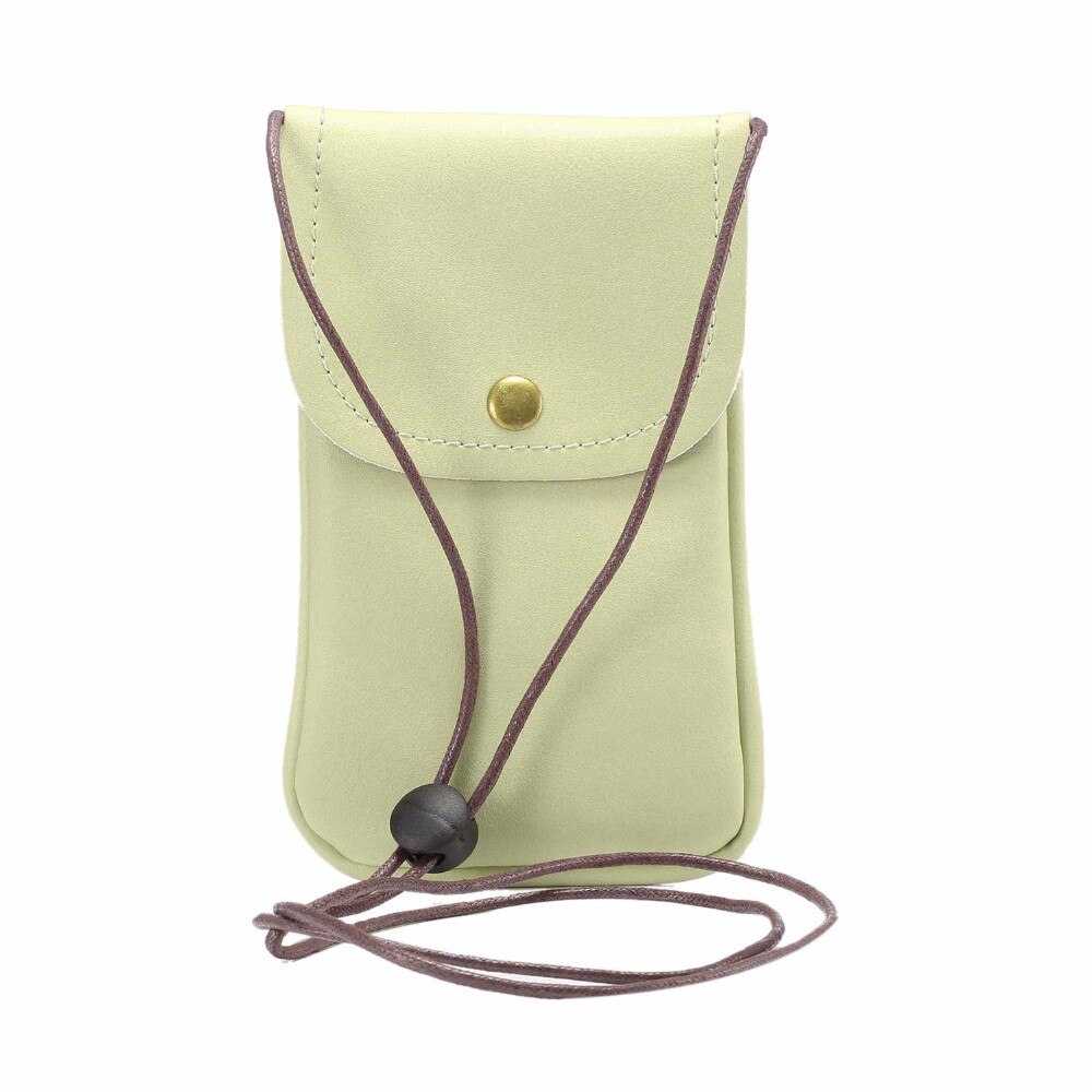 SUBIN Universele Lederen Mobiele Telefoon Tas Schouder Pocket Portemonnee Pouch Case Neck Strap Voor Samsung Voor iPhone Voor Huawei Voor HTC LG: Army Green