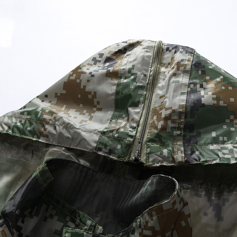 Outdoor Camouflage Regenjas Lange Mannen En Vrouwen Raincape Regen Jas T Mannen En Vrouwen Split Rijden Regenjas Regenbroek