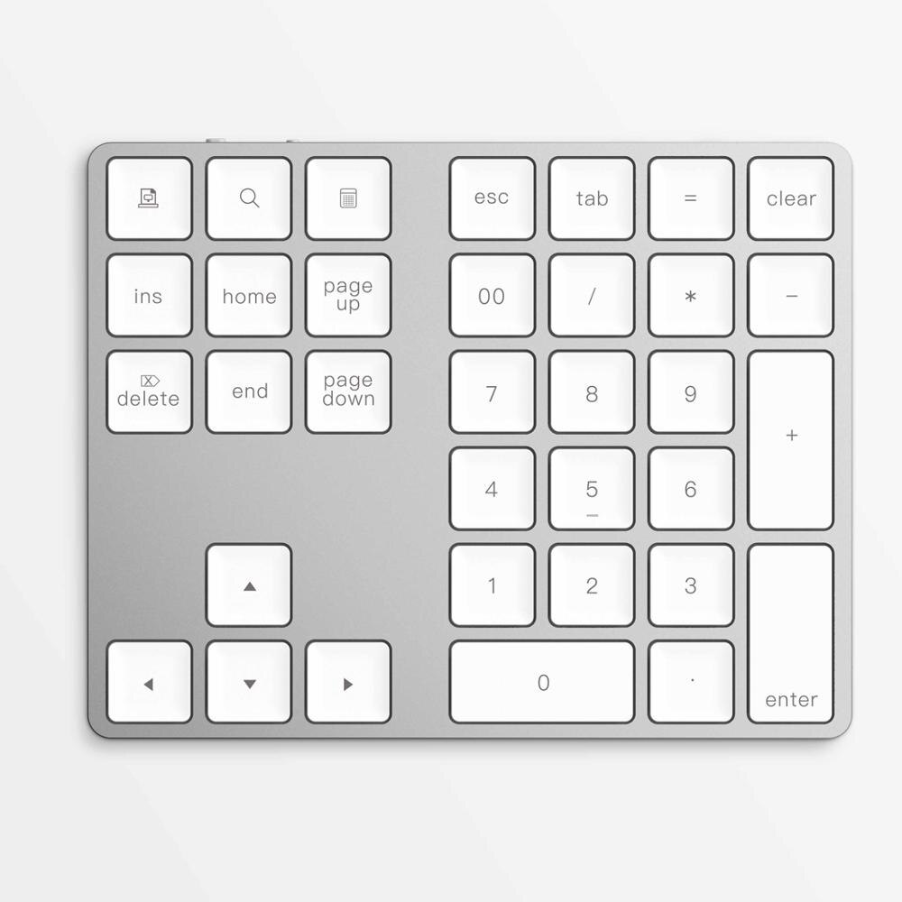 34 Toetsen Keypad Numeriek Toetsenbord Bedraad Toetsenbord Mini Digitale Toetsenbord Voor Imac/Mac Pro/Macbook/Macbook Air/Pro Laptop Pc: Silver