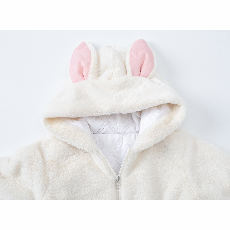Winter Autumn Baby Girls Coat Long Sleeve Cute Rabbit Ears Jacket Hoodies Kids Clothes 2 3 4 5 6 Year Children Outerwear