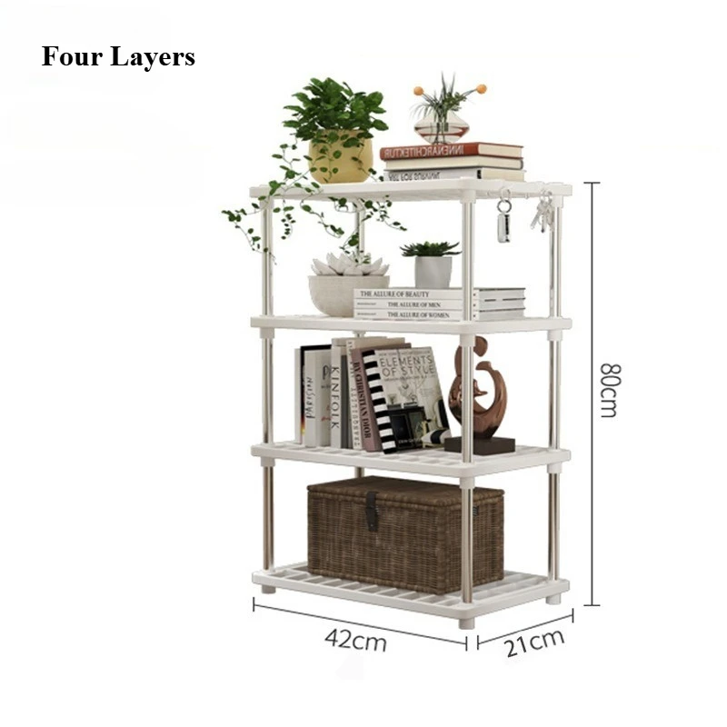 2/3/4layer Multifunctional Plastic Storage Rack Suitable for Kitchen, Bathroom, Office, Garage Multifunctional Storage Rack: Red