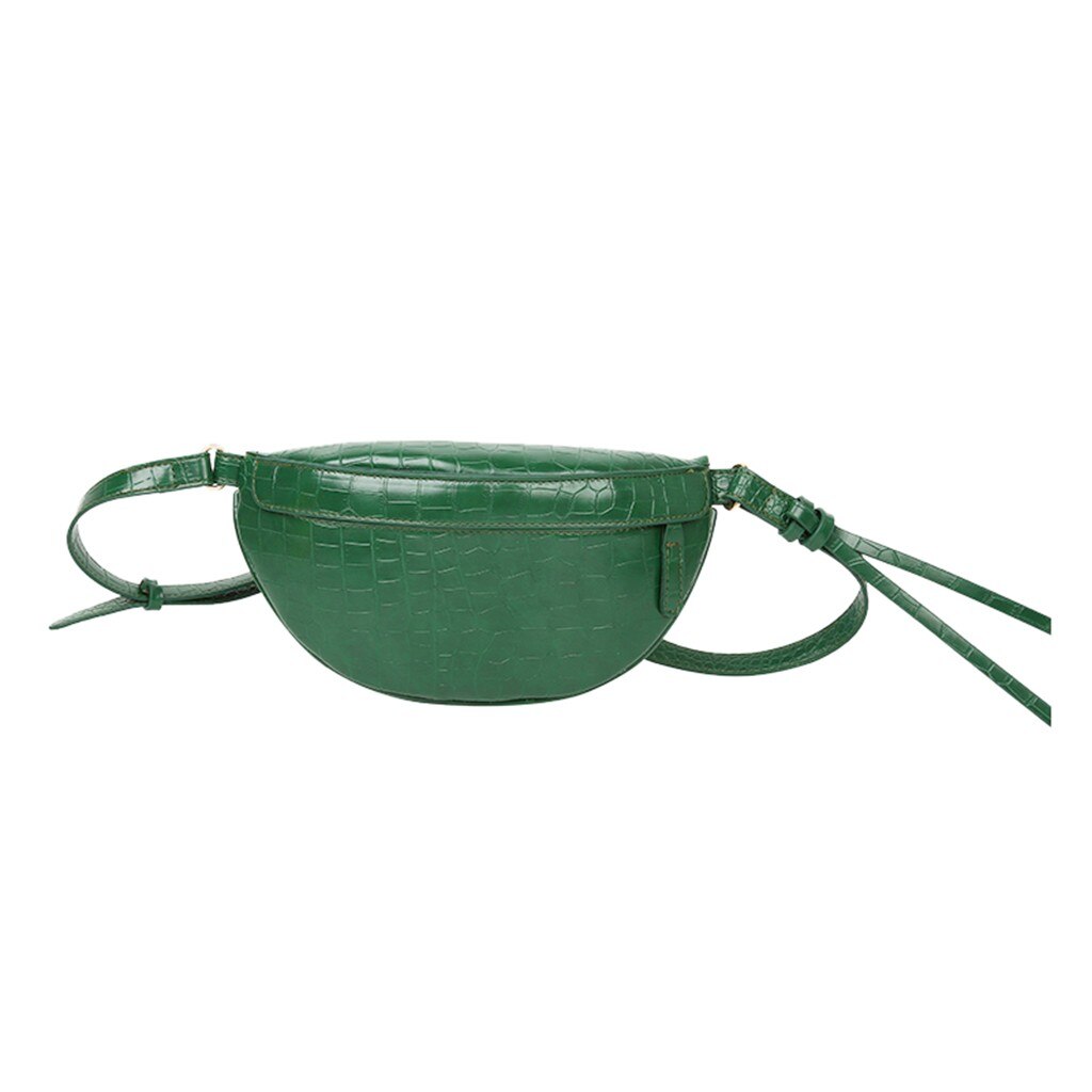 Women's PU Canvas Shoulder Bag - 27cm - Solid Pattern - Zipper Messenger Chest Waist Phone Bag: Green