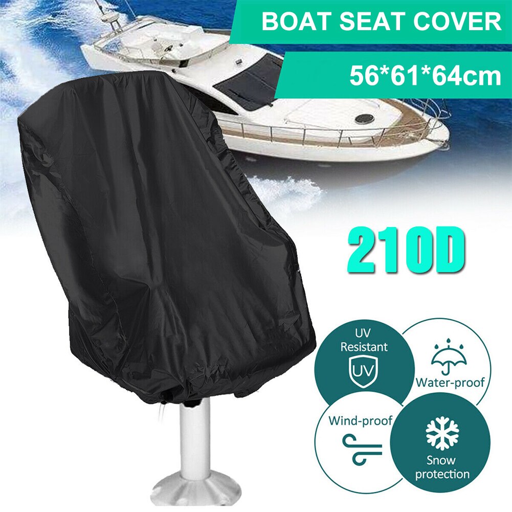 Timonel cierre elástico protección barco cubierta de asiento de capitán de pesca silla nave plegable al aire libre Polvo resistente a los rayos UV impermeable: Black