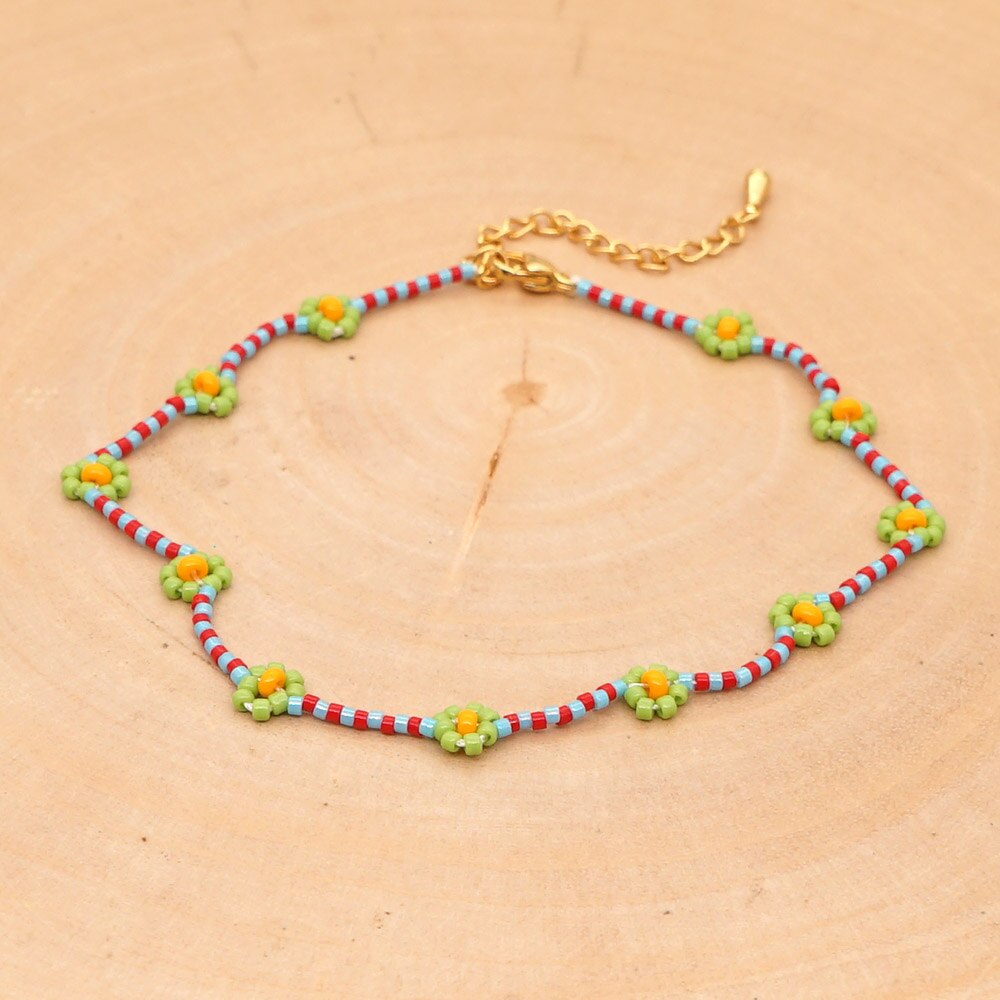 gehen2Boho Boho Distel MGBDB Schwarz Und Weiß Reis Perle Fußkettchen Füße Mädchen Knöchel Körper Schmuck Fußkettchen Für Frauen: MI-A200001E