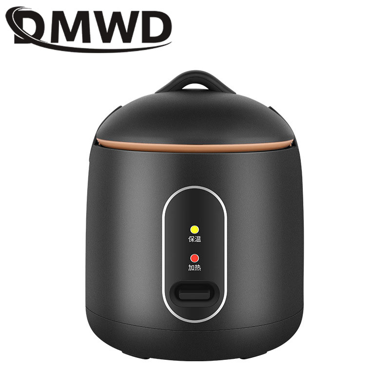 DMWD Mini olla arrocera eléctrica multifunción, 1,2 L, 1 a 2 personas, máquina de cocina pequeña, vaporera de alimentos antiadherente