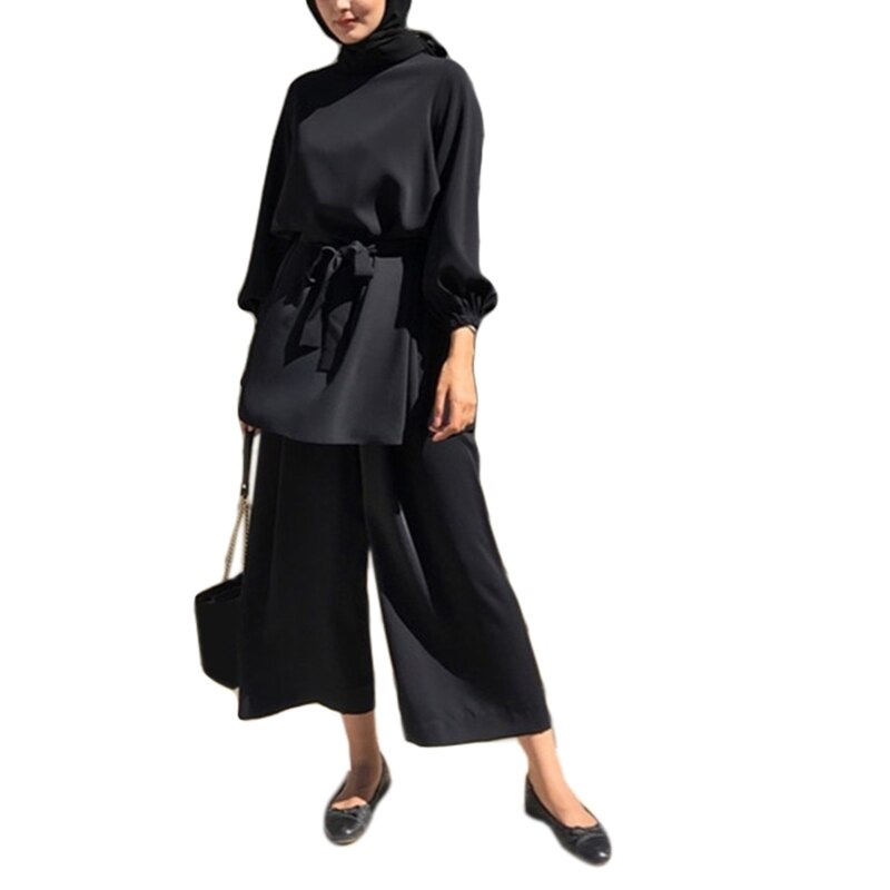 Black Muslin Two Piece Set Shirt And Shorts One Size main image 0