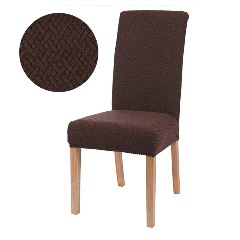 Jacquard Chair Cover for Dining Room Stretch Jacquard Dining Chair Cover Slipcover Elastic Spandex Kitchen Chair Cover