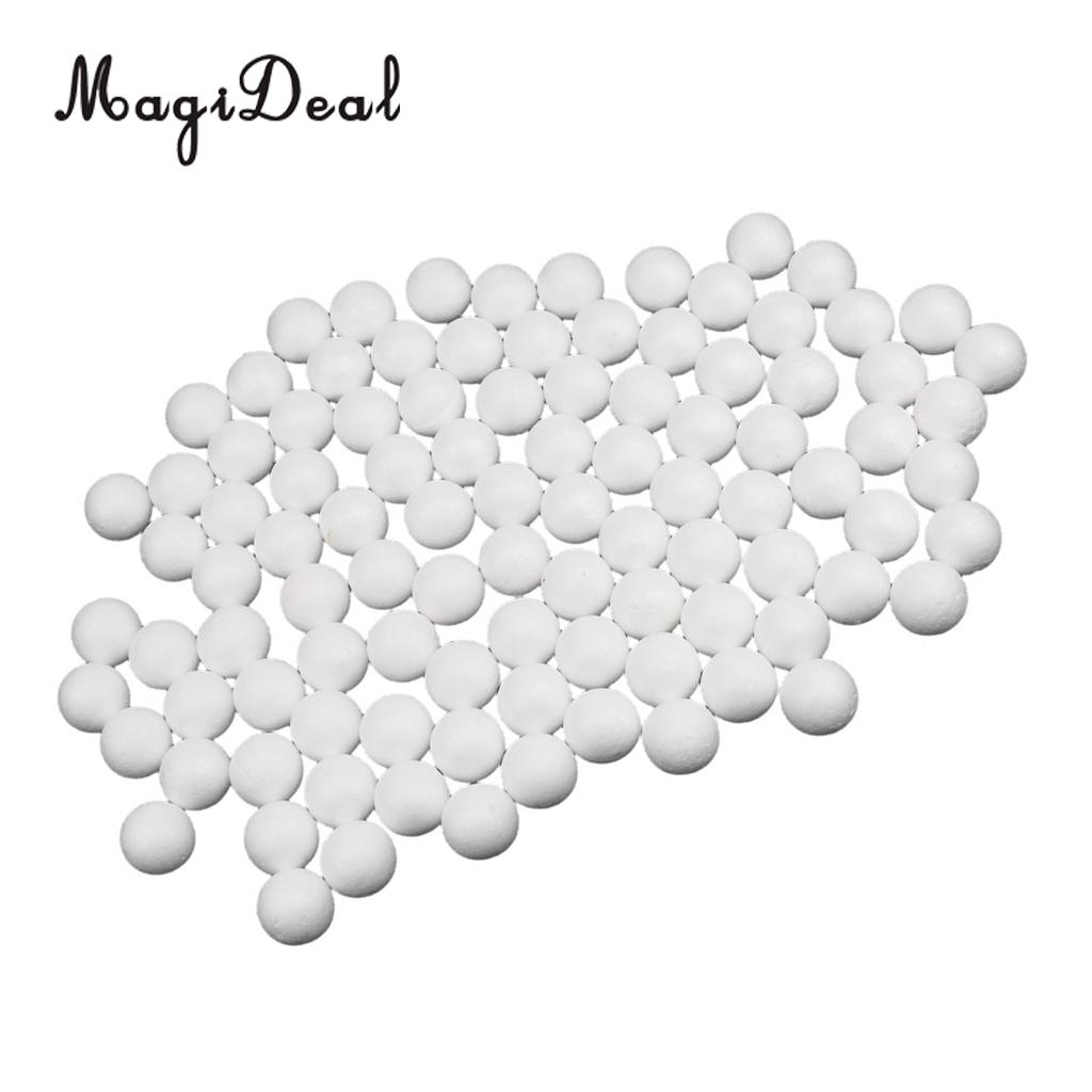 MagiDeal 100 Uds arte de modelado bolas de espuma de poliestireno para DIY Navidad decoración proyectos artesanales 25mm-blanco