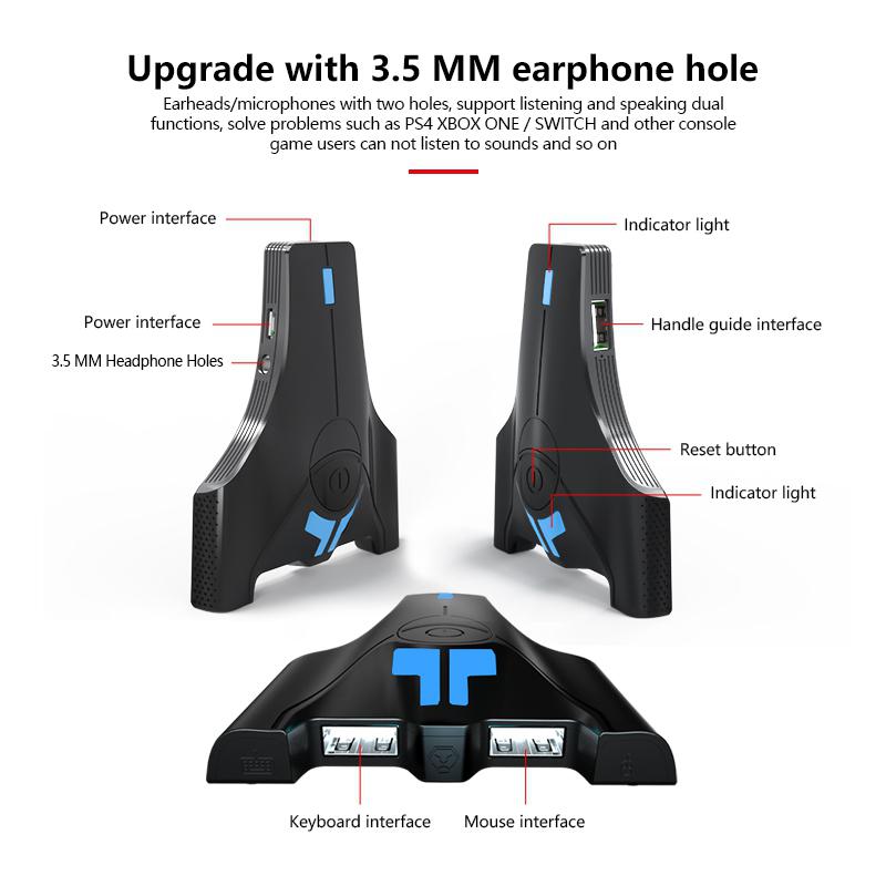 Eastvita Toetsenbord En Muis Adapter Converter Met 3.5Mm Koptelefoonaansluiting Voor Nintend Schakelaar/PS4/Xbox One/PS3 Console R20