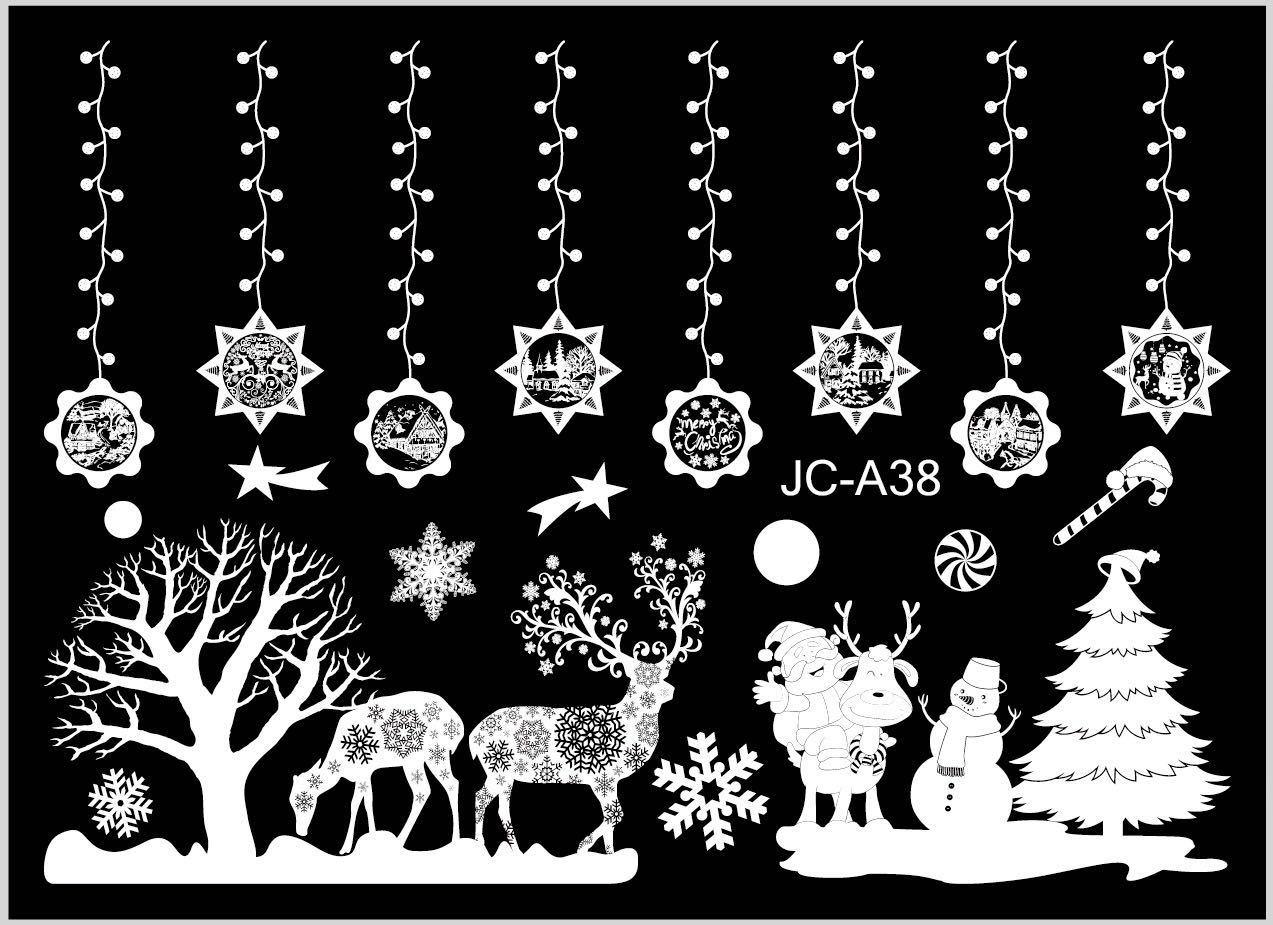 Xmas Christmas Window Decorations Stickers Snowflake Removable Home Decor US AG: Transparent