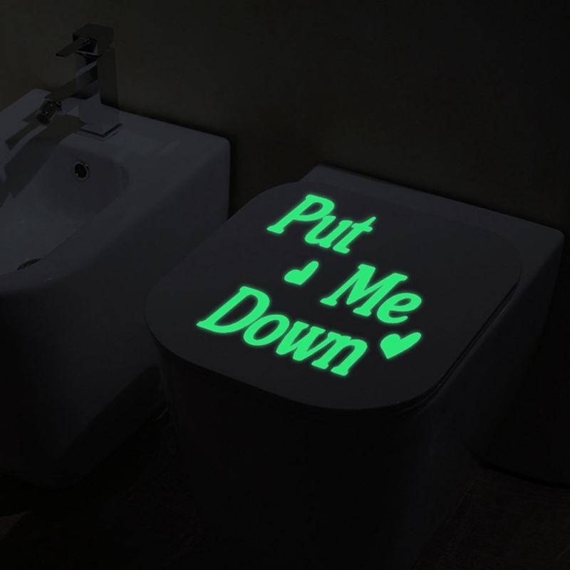 Lysende toilet klistermærke vandtæt dørskilt glød i mørket fluorescerende badeværelse klistermærker wc væg toilet klistermærker