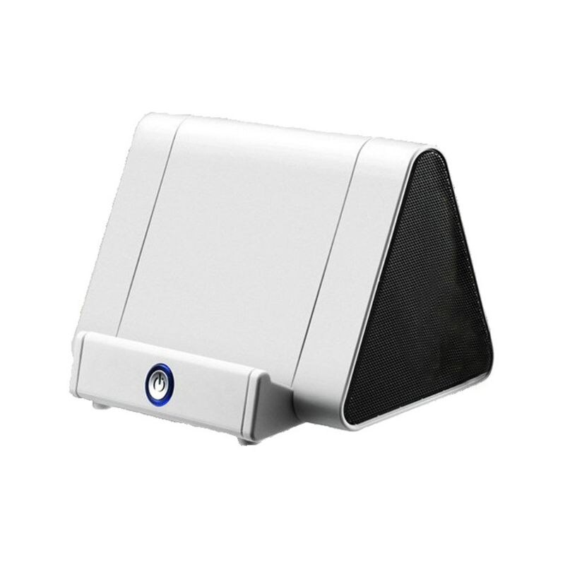 Portable Wireless Induction Speaker Auto-sensing Speakers Mobile Phone Stand Mini Sound Box Audio Sensors Super Bass Loudspeaker: White