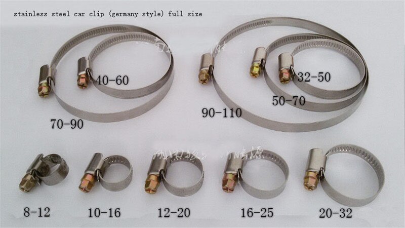 Stainless steel car hoop Germany style pipe clamp quick connector tubing clip hose clamp 2pcs