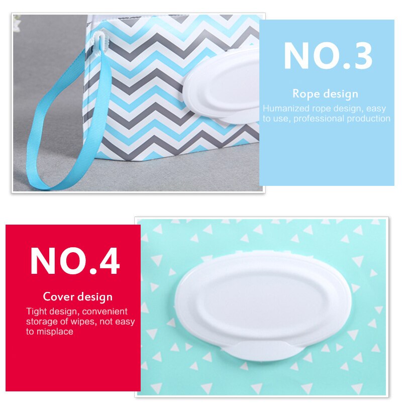 Boîte de lingettes pour bébé, sac de transport de lingettes de nettoyage, bouton-pression rabattable imprimé à la , boîte de rangement de lingettes humides réutilisables