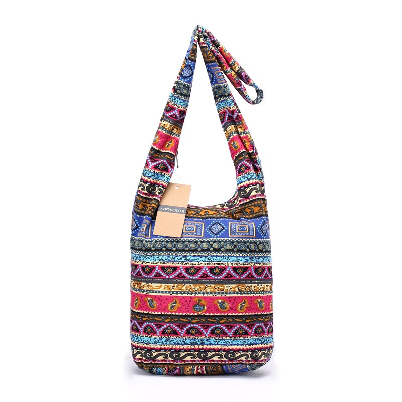 Annmouler Grote Capaciteit Vrouwen Tas Zachte Katoenen Schoudertas Vintage Tribal Hobo Bag Groen Sling Borst Bag Voor Dames