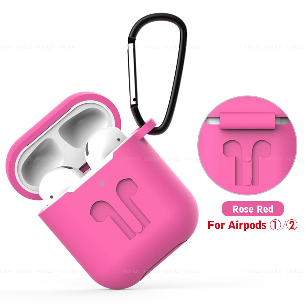 Silicone Headphone Set Anti-fall Belt Hook Case Thin Case with Hanging Buckle Earphone Headset Box for Apple Airpods 1 2: 07