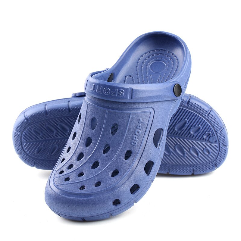 Sandaler herr hål tofflor mjuk botten slip-on skor mulor och träskor trädgård sandalias zapatos de hombre ihåliga skor