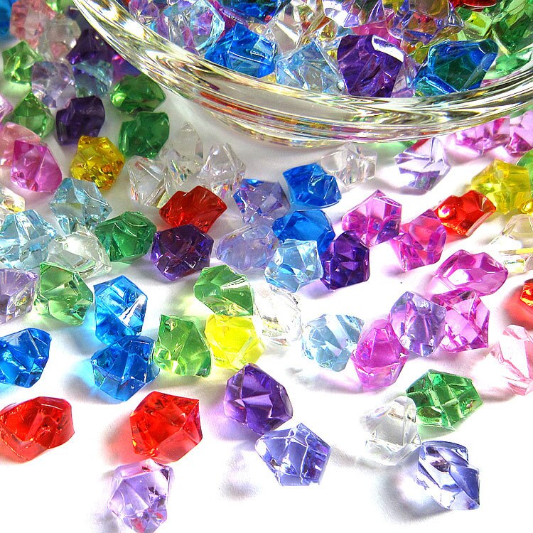 Efco Gemrose - 100 Pietre Decorative Acriliche Sfaccettate Da 10 Mm, Cristallo, Per Hobby E Fai Da Te