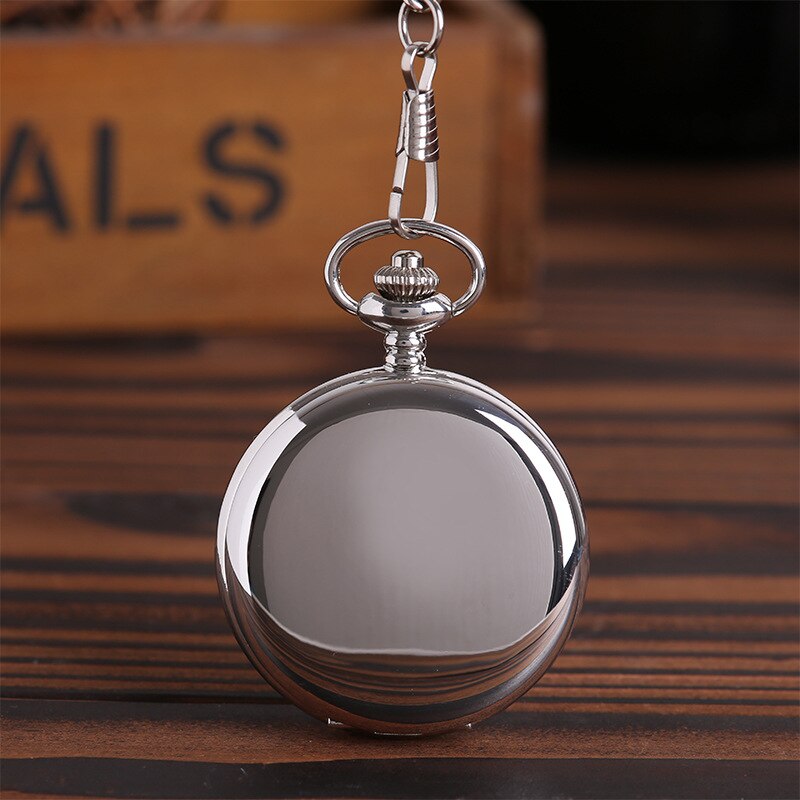 Glatte und helle retro offene tasche uhr, weiß Digital silber taschenuhr mit halskette taschenuhr: Ursprünglich Titel