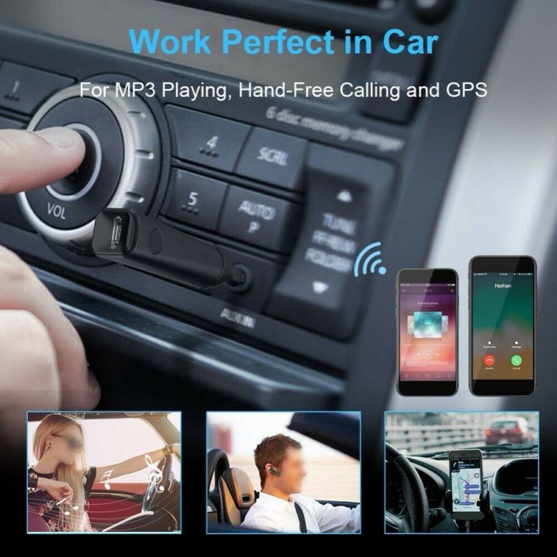 Bluetooth 5.0 Stereo Audio Adapter 3.5mm 2.5mm A2DP Hands Free Music Receiver For Car Music Headphone Reciever for Car
