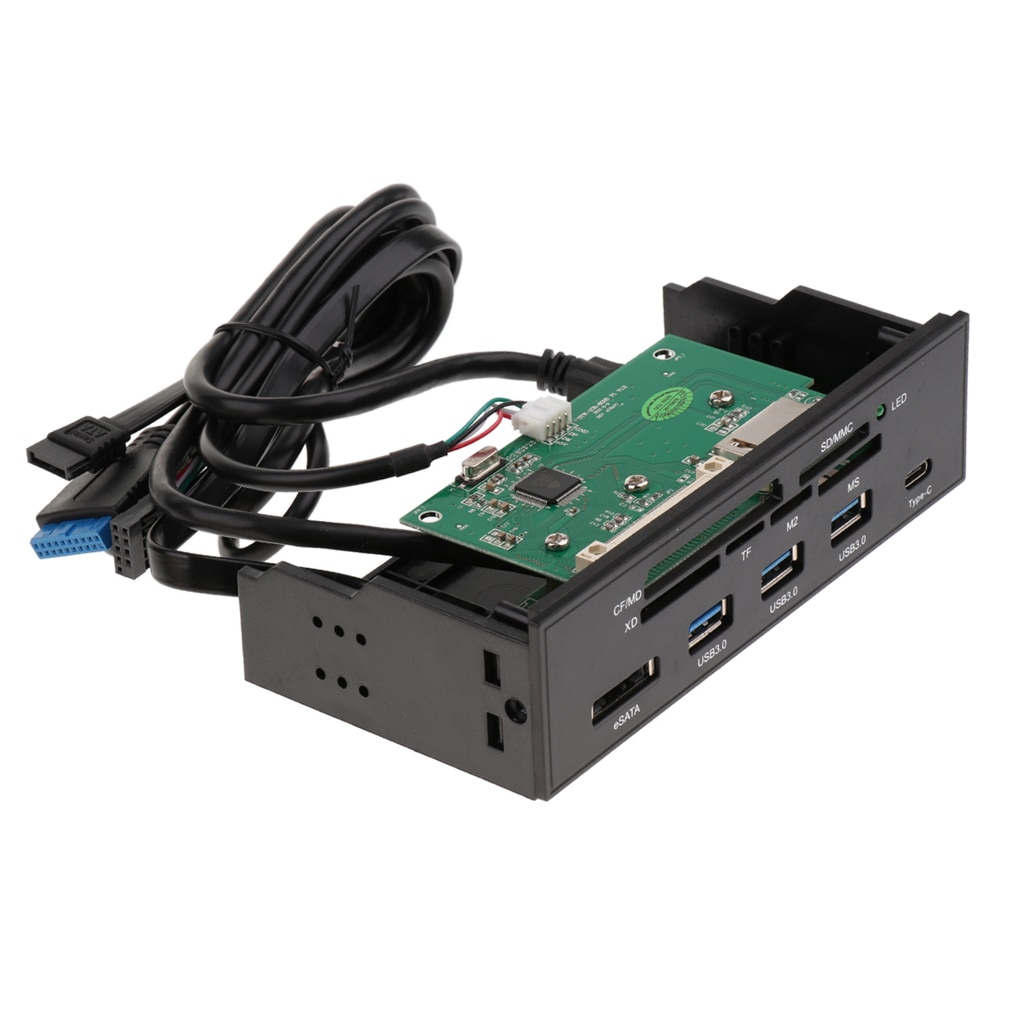 5.25 tommer pc dashboard medie frontpanel med esata 3 port usb 3.0 kortlæser