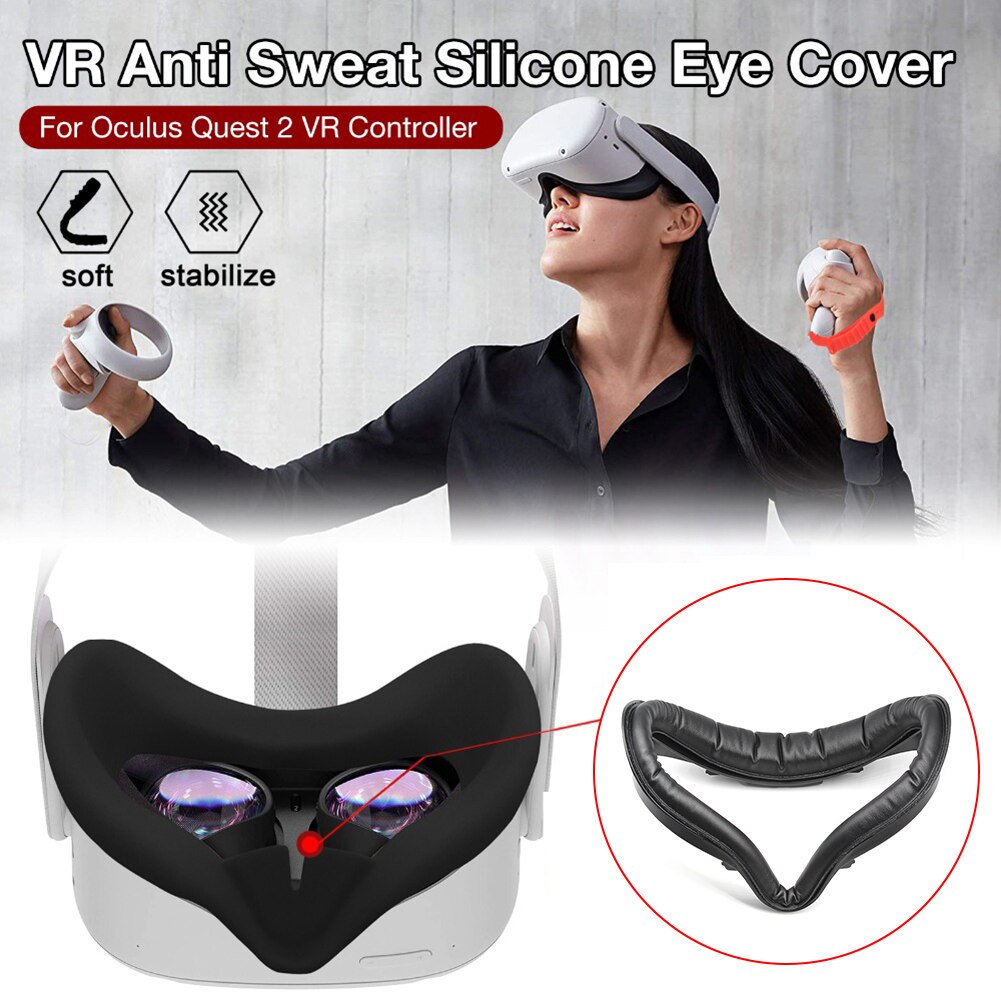 Soporte de interfaz Facial/juego de cubierta de lente para Oculus Quest 2, almohadilla Facial de espuma de cuero PU para Oculus Quest 2 VR, accesorios, negro