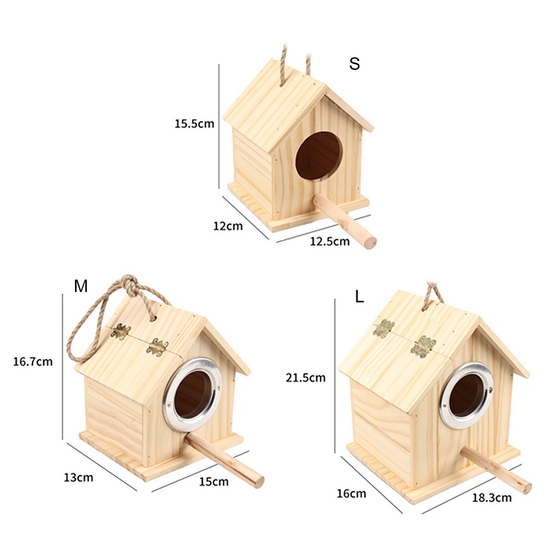 Nido de Pájaro, decoración de jardín resistente, casa de madera para pájaros, caja de anidación de pájaros ecológica, casa de pájaros de madera Natural, decoración de jardín