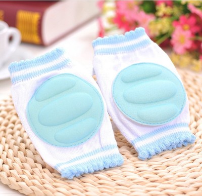 Ideacherry 1 Paar Baby Kids Knee Pads Protector Peuter Veiligheid Kruipen Elleboog Kussen Katoen + Spandex Zuigeling Beenwarmers Knieschijven: Blue