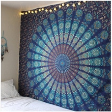 150*210cm Large Mandala Indian Beach Mat Polyester Thin Blanket Tapestry Wall Hanging Bohemian Yoga Shawl Mat Blankets