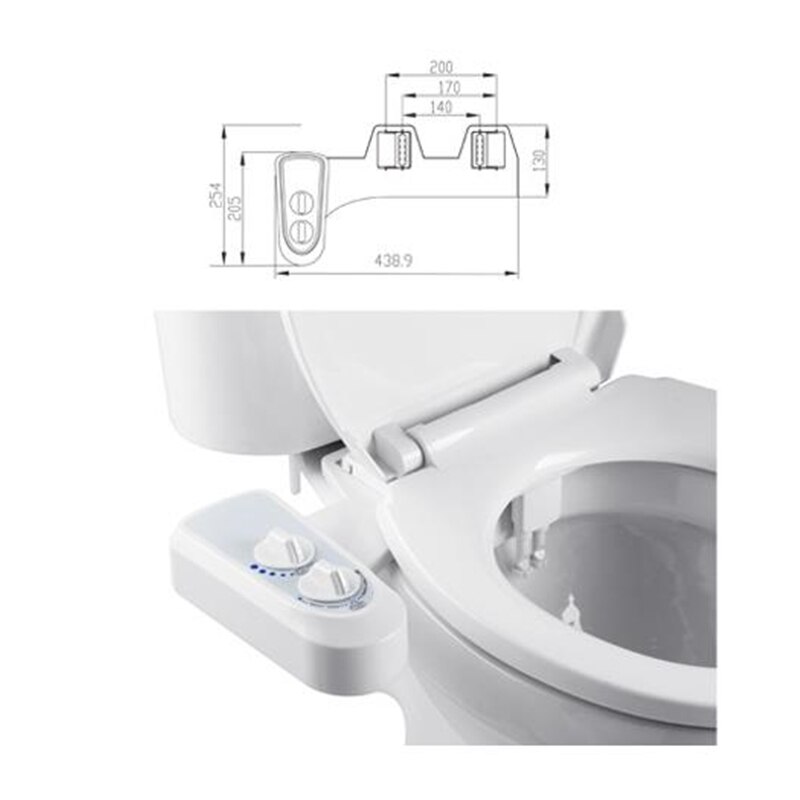 Non-Electric Bidet Toilet Seat Bidet Attachment Self-Cleaning Nozzle-Fresh Water Bidet Sprayer Mechanical Muslim Shattaf Washing