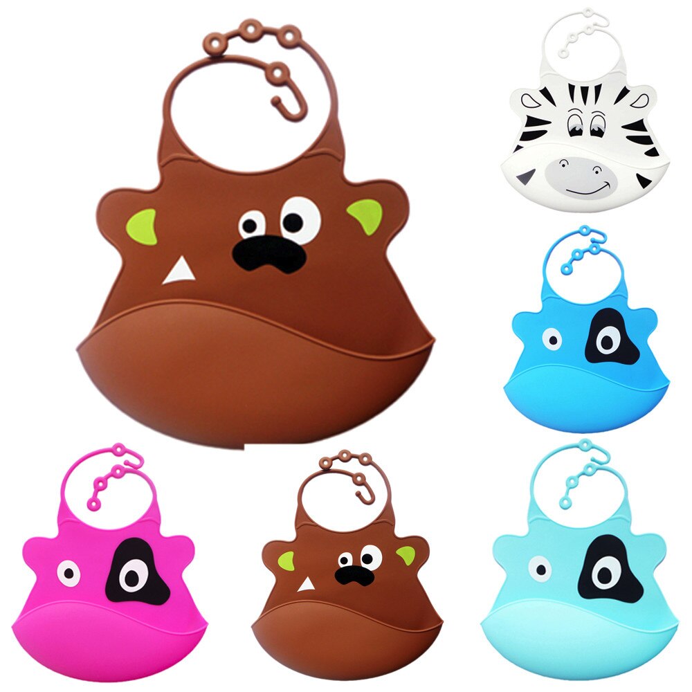 Waterproof Saliva Dripping Bibs Cute Kid Infant Bibs Baby Soft Silicone Bib cute adjustable baby bibs babero con mangas