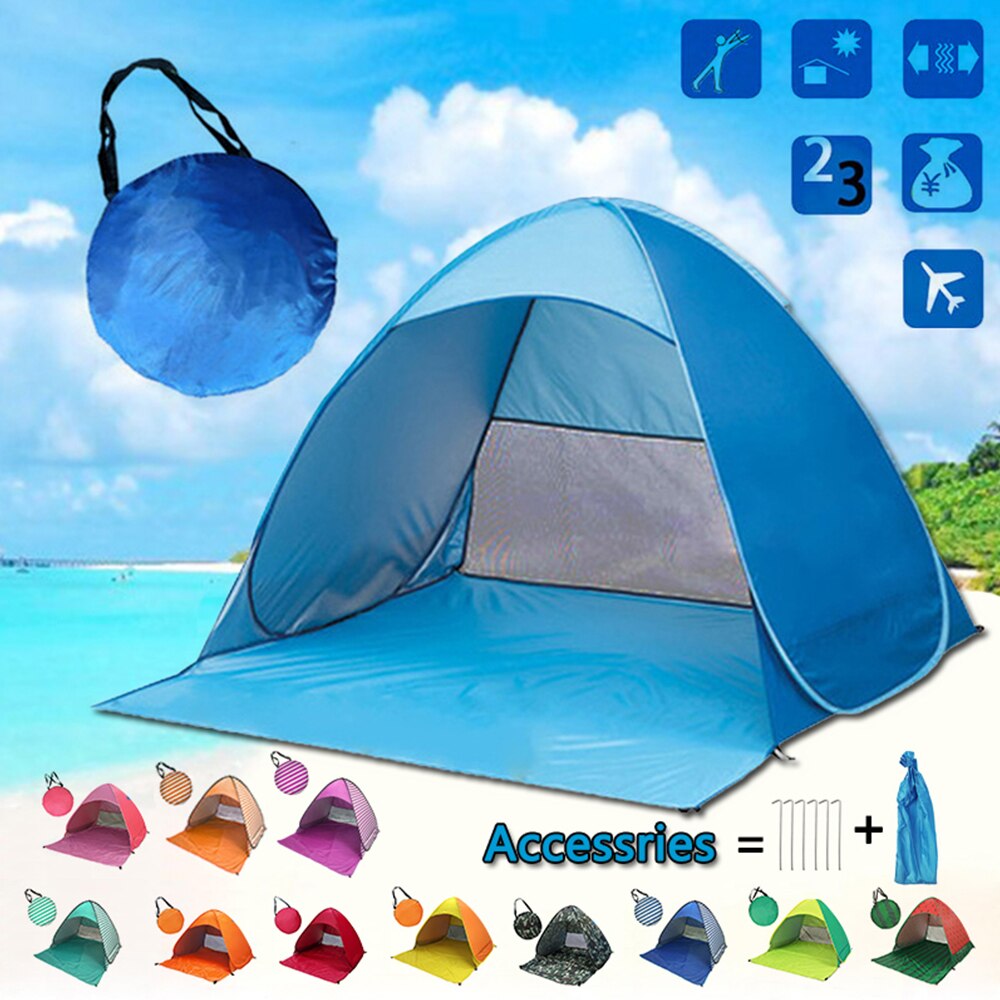 1 - 2 Person Strand Zelt Ultraleicht Klapp Zelt Pop Up Automatische Offenen Zelt Familie Tourist Fisch Camping Sonne Schatten zelt X109D