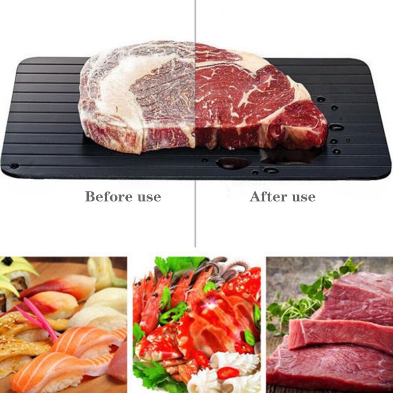 QDRR Fast Defrost Tray Fast Thaw Meat Fish Fruit Sea Food Quick Defrosting Plate Board Tray Kitchen Gadget Tool