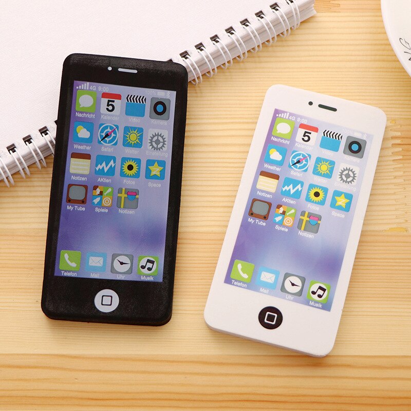 1 Pcs Mobile Phone Shape Eraser Rubber Student Pencil Eraser Big Gomas De Borrar Cute Stationery Kids Prizes