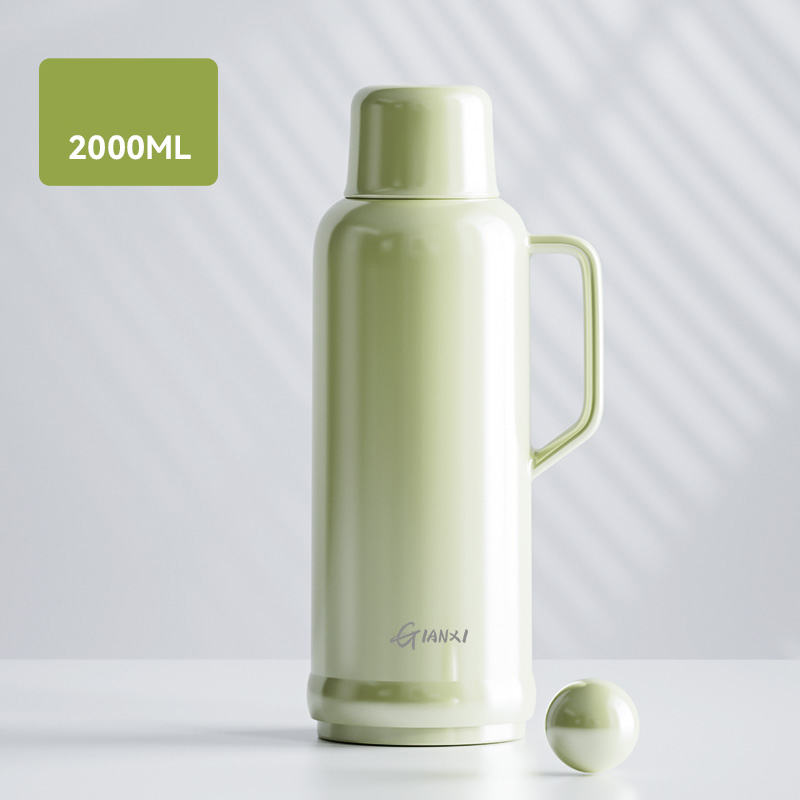 GIANXI botella termo al vacío de gran capacidad para mantener la vejiga interior de vidrio de la botella termo de té y café del hogar: Verde militar