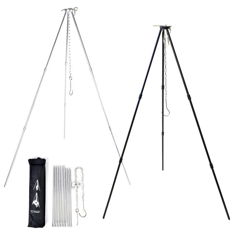 Camping Tripod for Fire Hanging Pot Outdoor Campfire Cookware Picnic Cooking Pot Grill WF1021