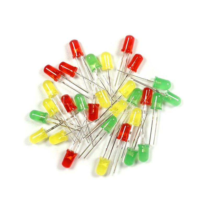 3Colors*10PCS=30PCS 5mm LED Diode Light Assorted K... – Grandado