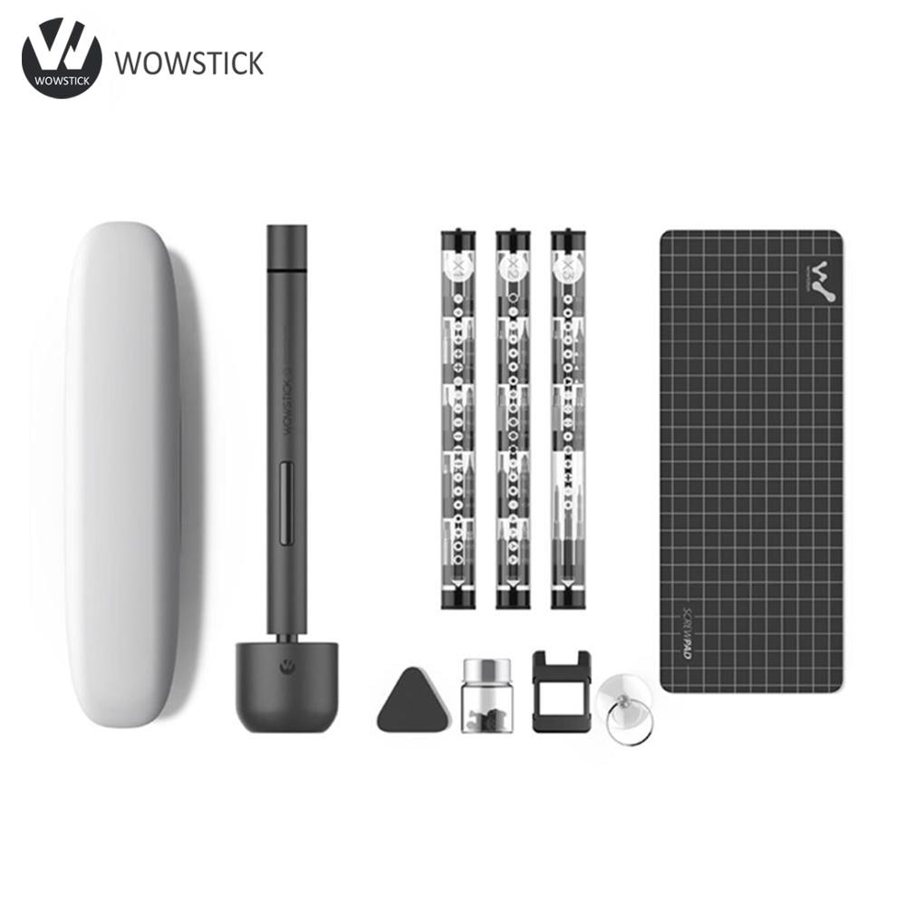 Wowstick-destornillador eléctrico portátil, Kit de atornillador recargable, inalámbrico, LED