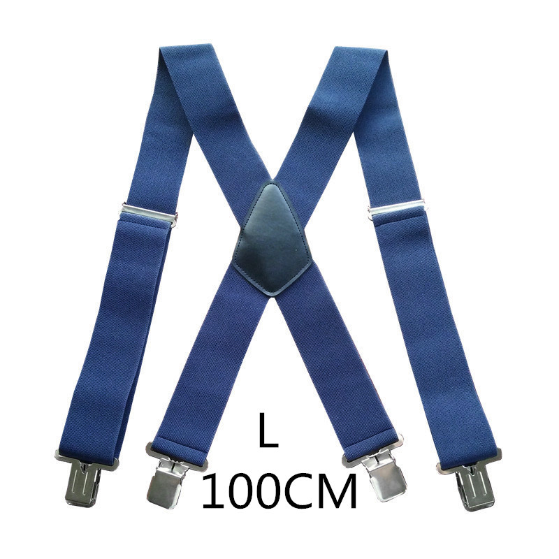 Over Size 50mm Width Men Suspender High Elastic Adjustable Strong Clips Suspender Heavy Duty Nice Wearing X-Back Trousers Braces