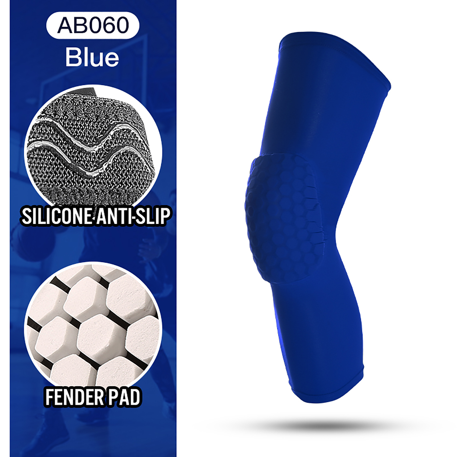 Tuki polvituki hunajakennovaahto polvisuojat koripallo lentopallo tuki kompressiojalkatuki tuki urheilu polvisuoja kuntoilu: L / Keltainen