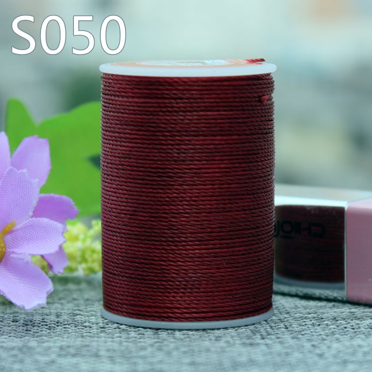 Yl055 0.55mm vokset trådsnor for skinnsøm, skinnsnor skinntråd: S050