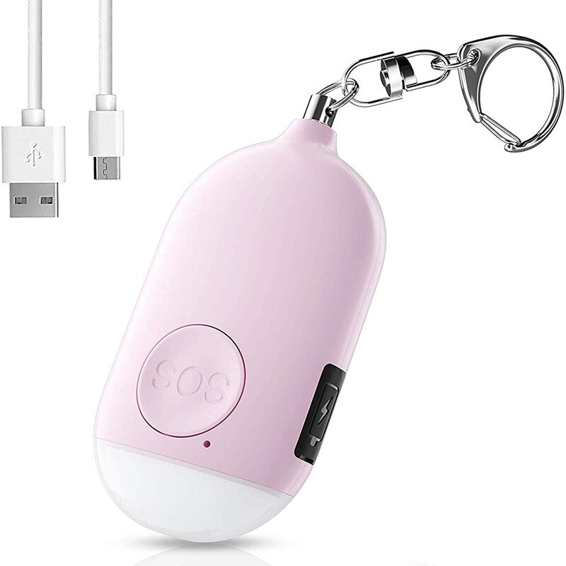 Wiederaufladbare alarmtaschenlampe, intelligentes gerät für den außenbereich, sicherheitsalarm für personen: Chrom