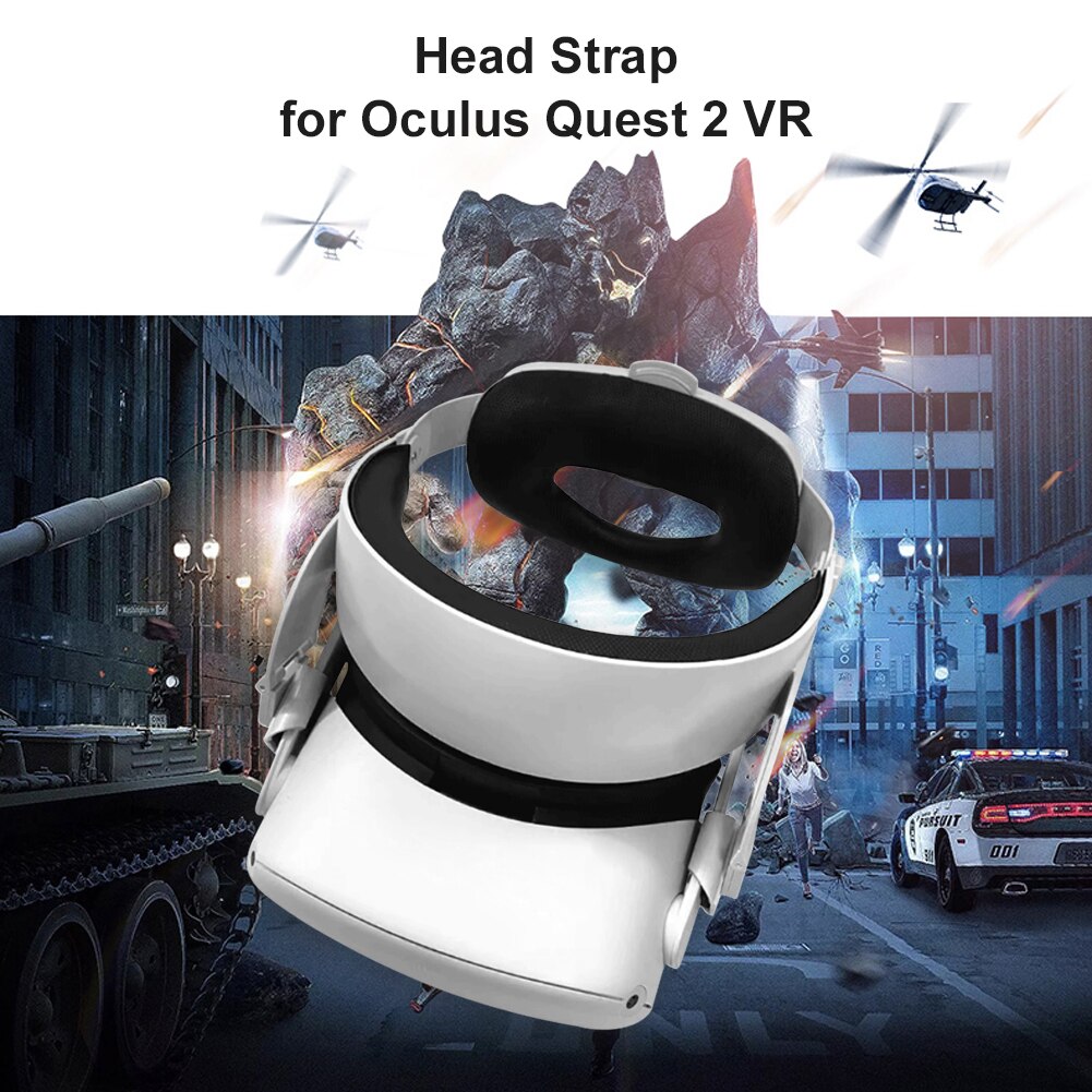 Adjustable Headband for Oculus Quest 2 VR Headset Head Strap with Foam Pad Cushion Replacement for Elite Strap
