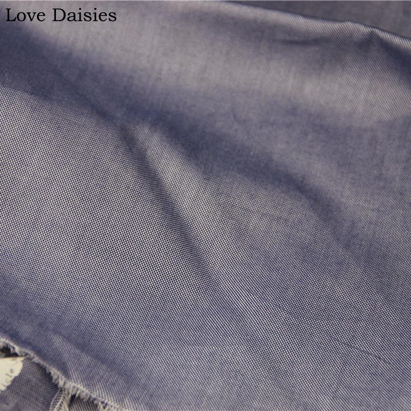 Solido BLU 100% Cotone Chambray Tessuto Lucido bene per il FAI DA TE di Autunno di proprietà di Abbigliamento di Moda Vestito Degli Uomini Della Camicia di Lavoro Manuale Del Tessuto Tessile