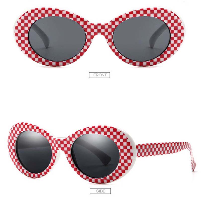 Frauen Schlagkraft Brille Gläser Männer Sonnenbrille Weiblich Männlich Oval Sonnenbrille Schwarz Weiß verrotten Brillen UV400: rot Netz Rahmen