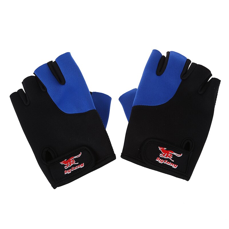 2 uds guantes deportivos sin dedos de neopreno negro y azul para hombre: Default Title