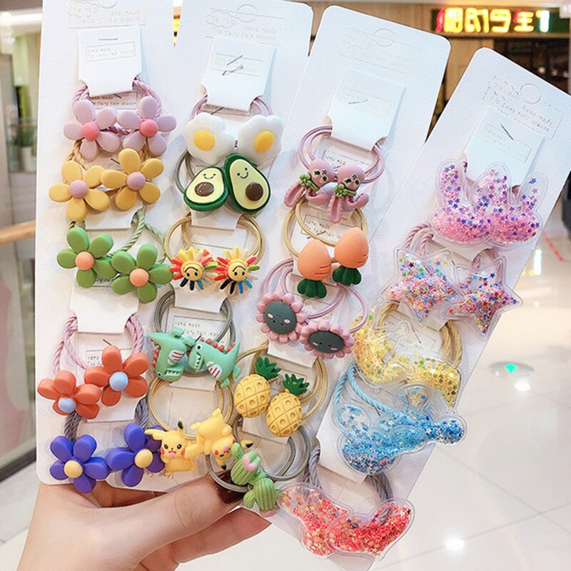Joyería con orejas de conejo para niña y bebé, banda elástica para el pelo de 13 estilos, Bola de Pelo atada, cuerda para el pelo, banda de goma de animal de fruta dulce