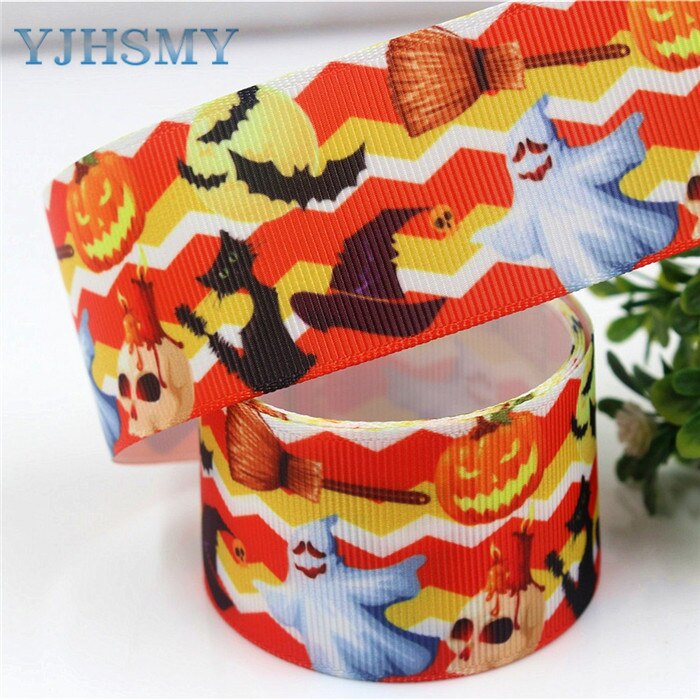 Yjhsmy c -17817-670,38 mm 5 yards halloween termisk transfer trykt grosgrain bånd,tøj tilbehør gør-det-selv pakke materiale: C -17817-674