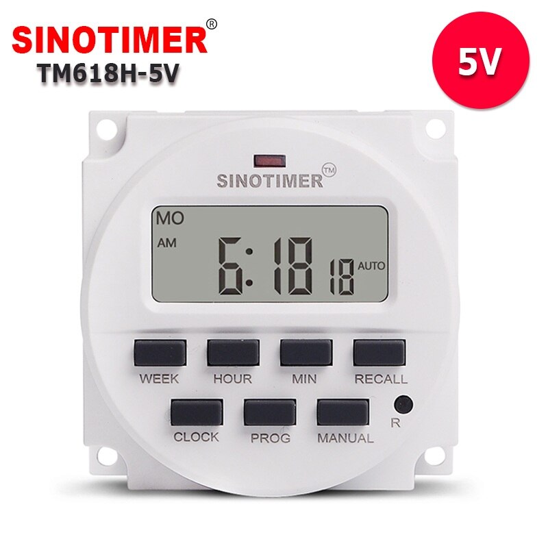 5VDC 7 Days Weekly Programmable Digital Electronic LED Timer Switch